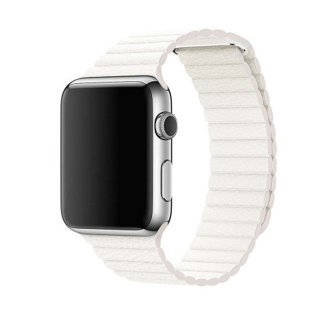 Кожаный ремешок Leather Loop на Apple Watch 38/40/41mm White Кожаный ремешок Leather Loop на Apple Watch 38/40/41mm White